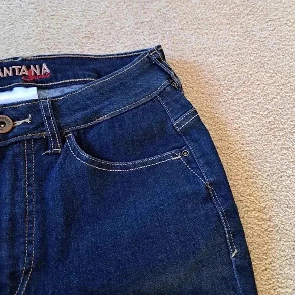 New! Santana Jeans Capri Pants Size 6 Dark  Wash Denim Cropped Stretch - Picture 4 of 11